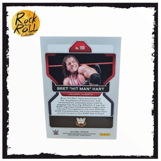 Bret Hit Man Hart 2022 Prizm WWE Red White Blue #198 Price Guide