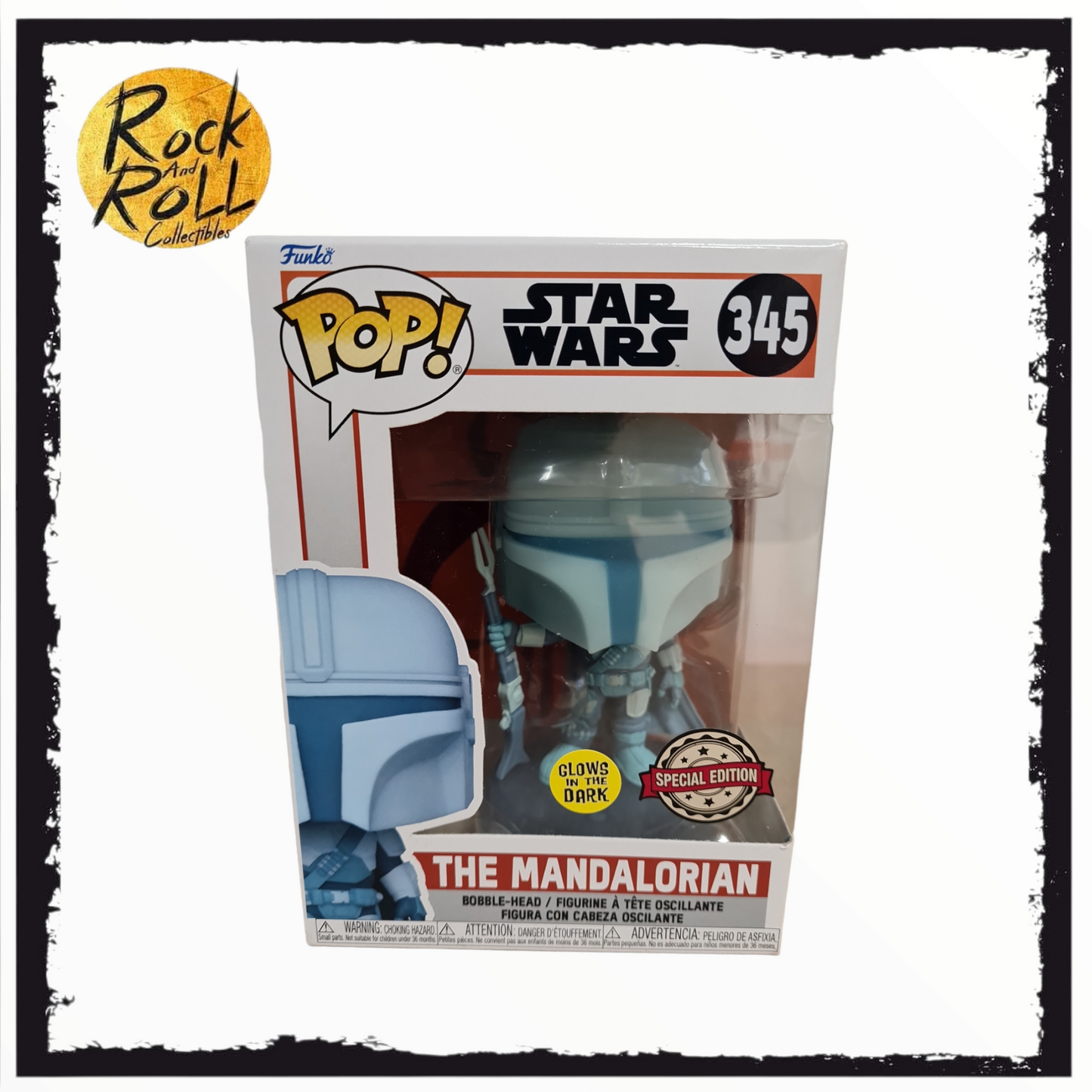 Star Wars - The Mandalorian w/Beskar Armor (Holographic) Glow Funko Pop! #345 Special Edition