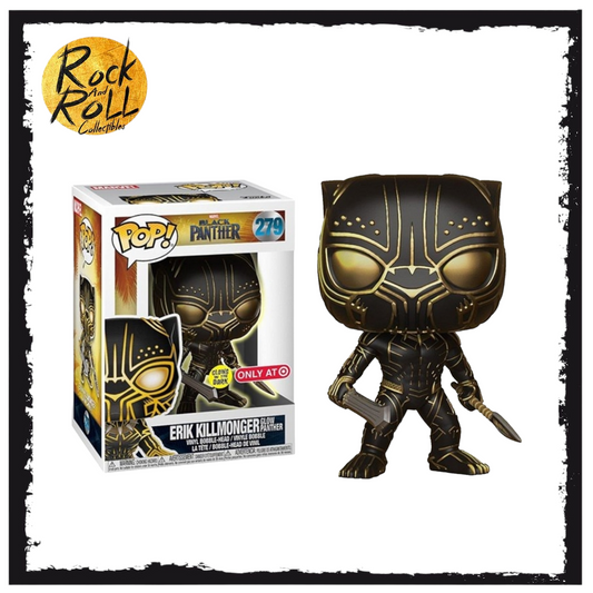 Funko Pop Marvel - #279 Erik Killmonger Glow Panther GITD Target Sticker