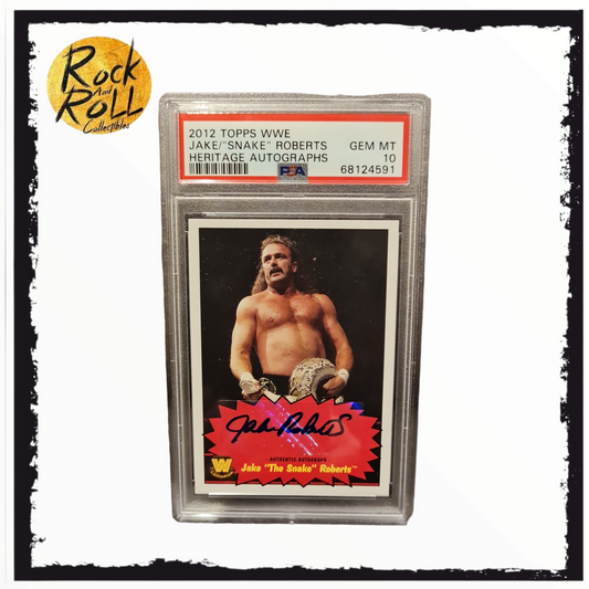 WWE Jake "The Snake" Roberts 2012 Topps Heritage Autographs Card. PSA 10