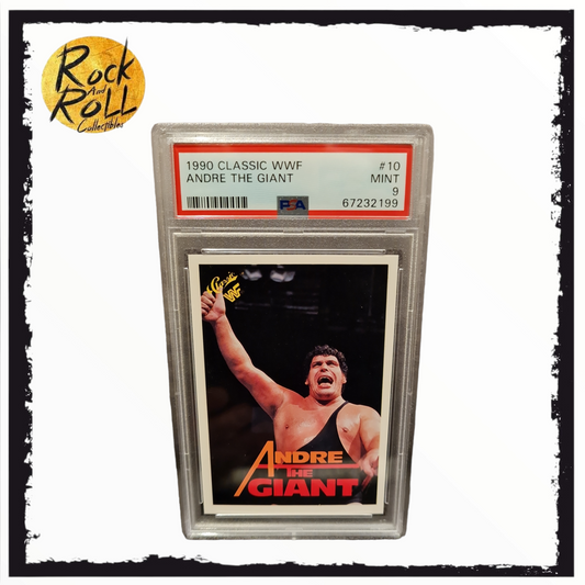 Classic WWF 1990 Andre The Giant Card HOF #10. PSA MINT 9