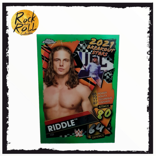 2021 Topps Chrome WWE Slam Attax Green Refractor #133 Riddle #17/50