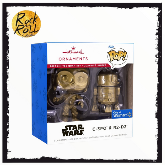 Hallmark Ornaments Funko Pop! - Star Wars C-3PO & R2 D2 (Chase Gold Variant) - Walmart Exclusive