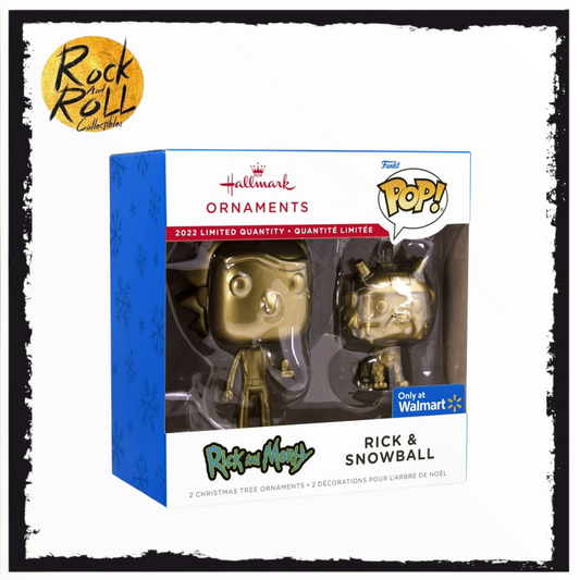 Hallmark Ornaments Funko Pop! - Rick and Morty / Rick & Snowball (Chase Gold Variant) - Walmart Exclusive