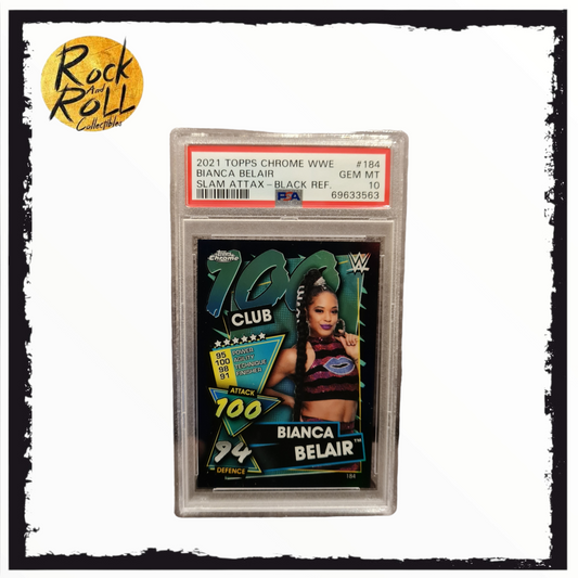 WWE 2021 Topps - Bianca Belair Black Refractor 01/10 #184 - PSA GEM MT 10