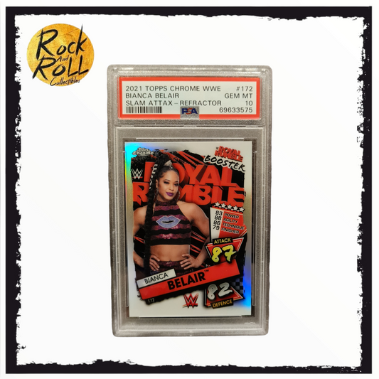 WWE Slam Attax - Bianca Belair Refractor #172 - PSA GEM MT 10