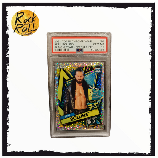 WWE Slam Attax - Seth Rollins Speckle Refractor #95 - PSA GEM MT 10