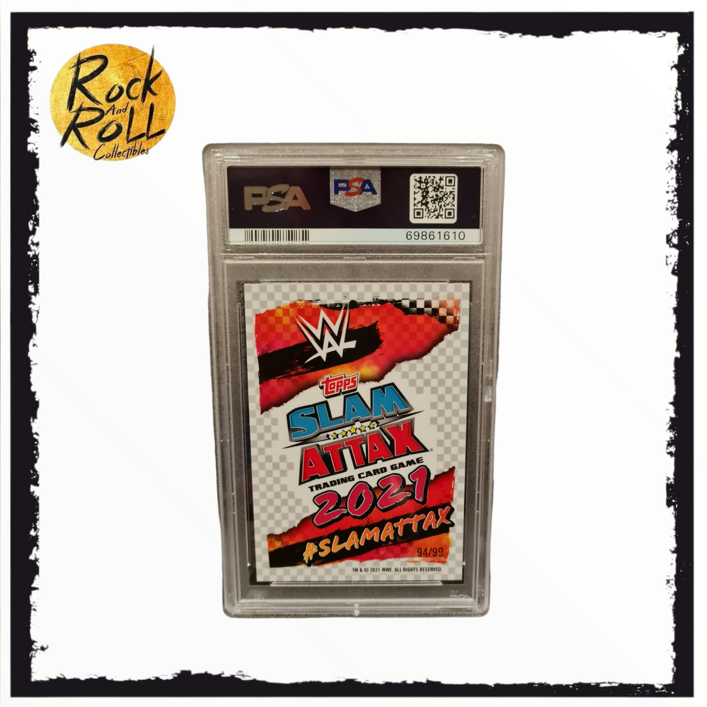 WWE Slam Attax - Kevin Owens Yellow Refractor #53 LE 94/99 - PSA GEM MT 10