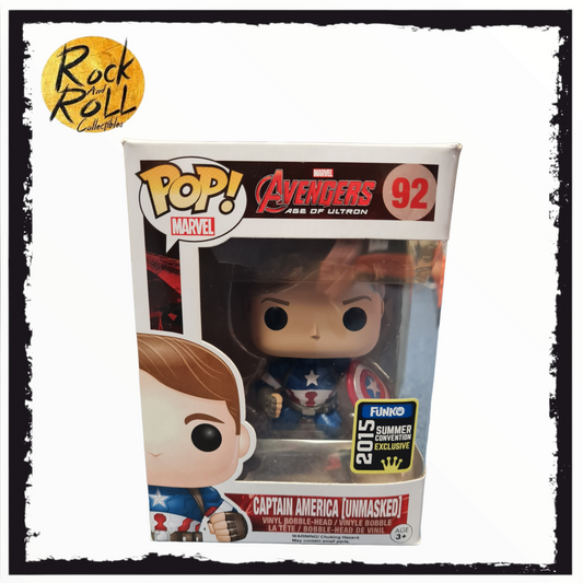 Avengers Age Of Ultron - Captain America (Unmasked) SDCC 2015 Shared Exclusive Funko Pop #92