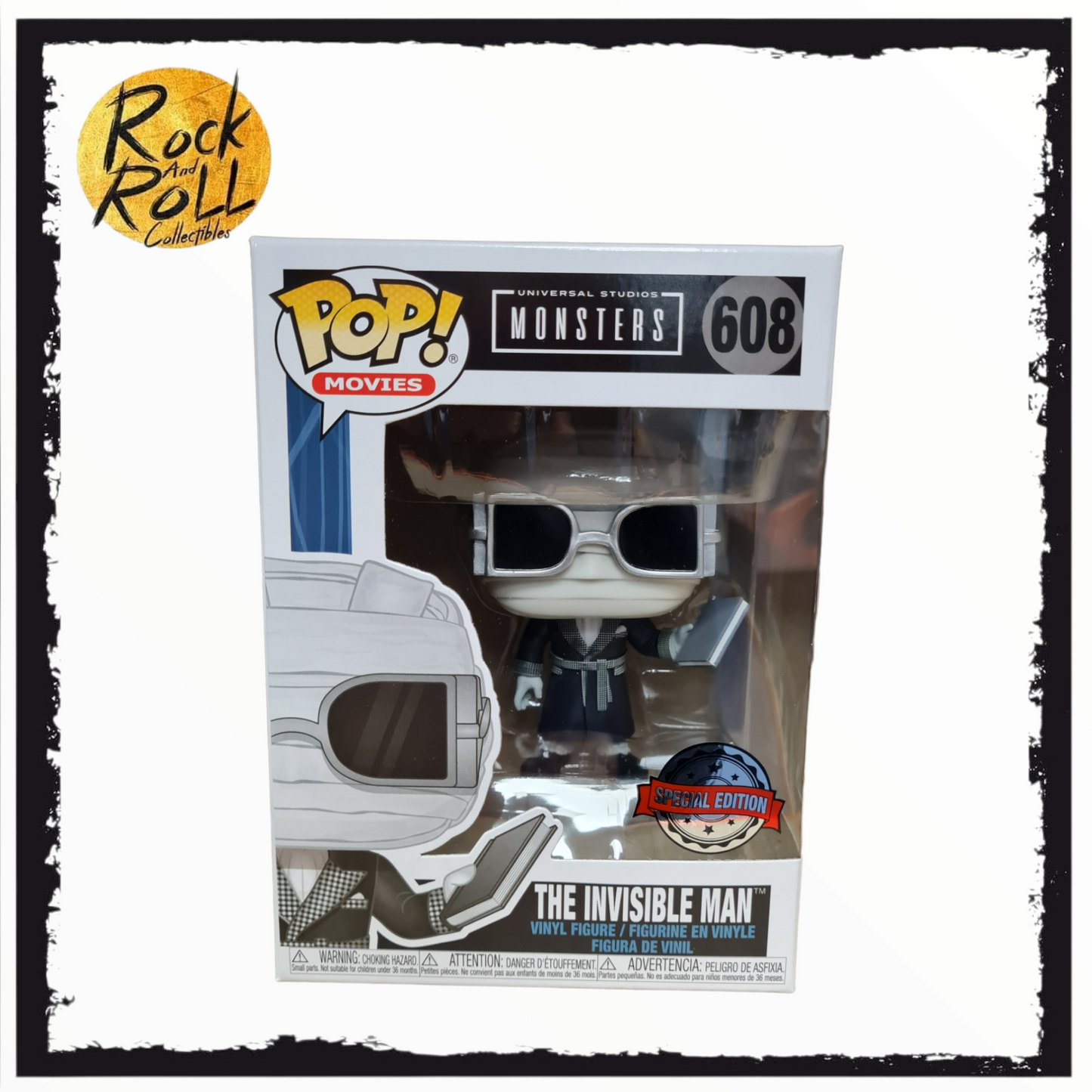Universal Monsters - The Invisible Man (Black and White) Funko Pop! #608 Special Edition