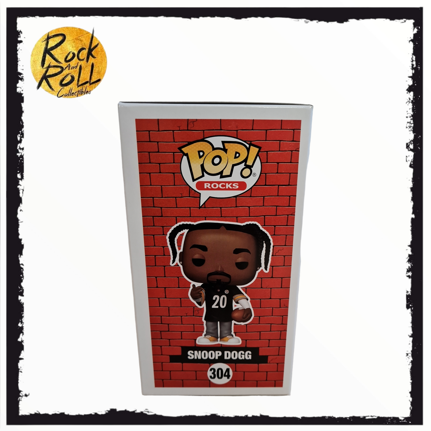 Snoop Dogg (Steelers Jersey) Funko Pop! #304 Rocks #304 The Dogg House X Funko Exclusive LE 15,000 Pieces.