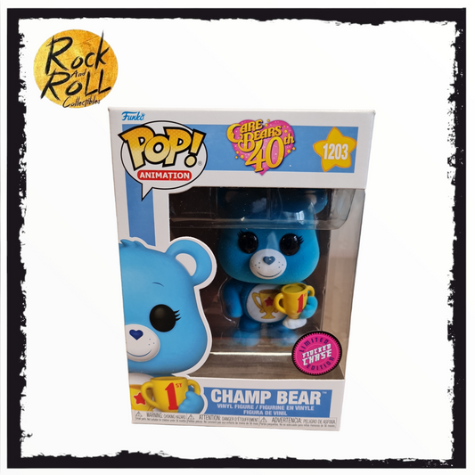 Care Bears - Champ Bear (Flocked Chase) Funko Pop! #1203