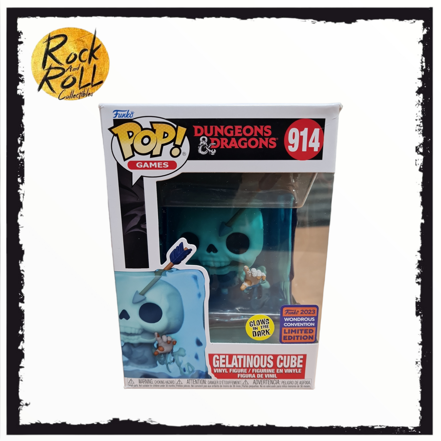 Dungeons & Dragons - Gelatinous Cube GITD Funko Pop! #914 2023 Wondercon Shared Exclusive. Condition 7.75/10